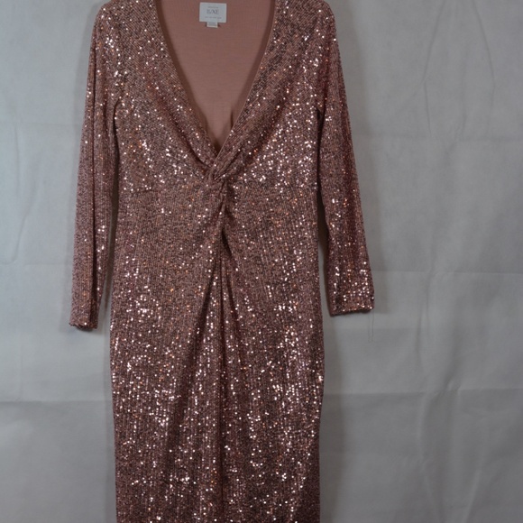 LUXE Sequined Pink Dress SZ M - Picture 3 of 7